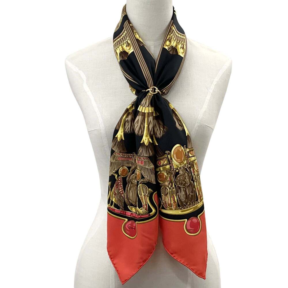 HERMES Black Silk Scarf - Picture 6 of 9